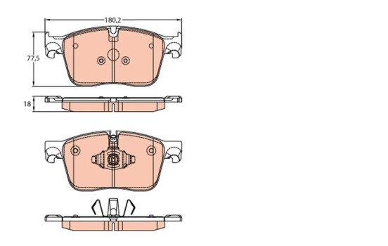 Brake Pad Set, disc brake GDB2145 TRW