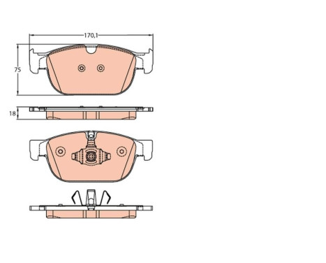 Brake Pad Set, disc brake GDB2153 TRW, Image 2