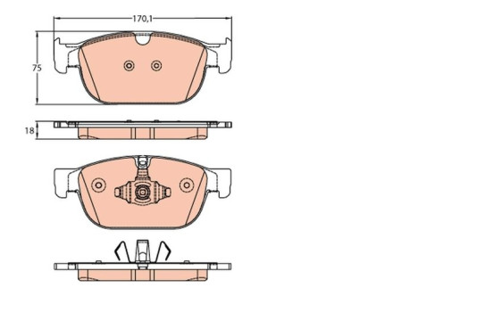 Brake Pad Set, disc brake GDB2153 TRW, Image 2