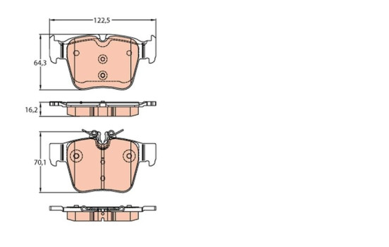 Brake Pad Set, disc brake GDB2154 TRW, Image 2