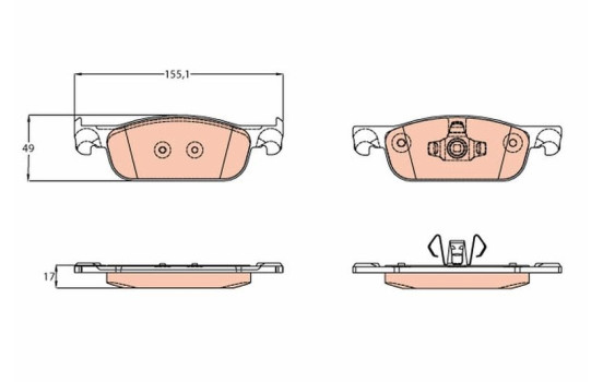 Brake Pad Set, disc brake GDB2157 TRW, Image 5