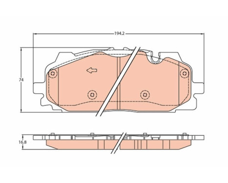 Brake Pad Set, disc brake GDB2158 TRW