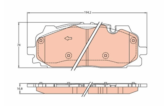 Brake Pad Set, disc brake GDB2158 TRW