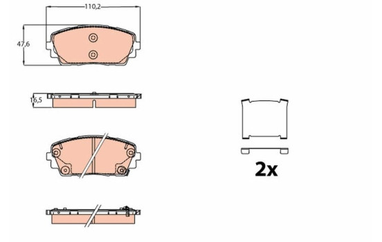 Brake Pad Set, disc brake GDB2160 TRW, Image 2