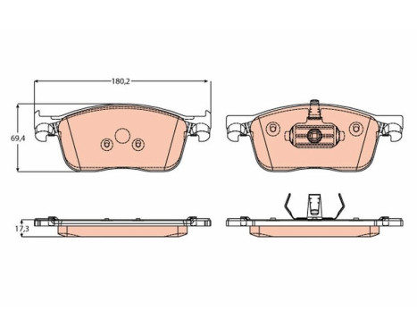 Brake Pad Set, disc brake GDB2169 TRW, Image 2