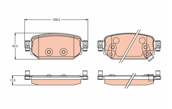 Brake Pad Set, disc brake GDB2172 TRW, Image 2