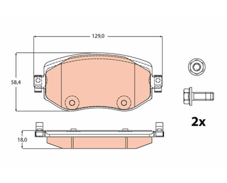 Brake Pad Set, disc brake GDB2175 TRW, Image 2