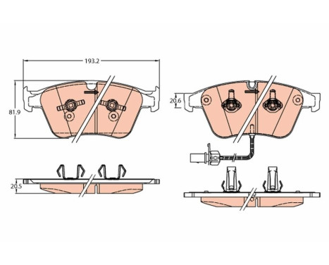 Brake Pad Set, disc brake GDB2177 TRW, Image 2