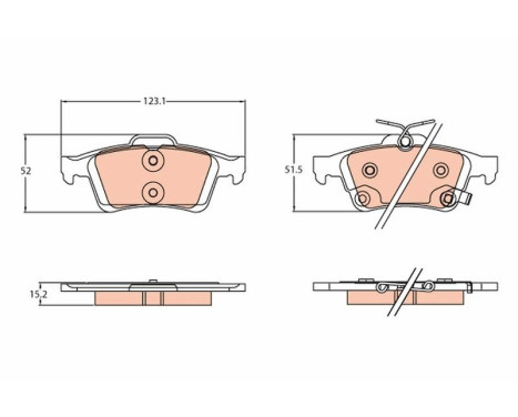 Brake Pad Set, disc brake GDB2178 TRW, Image 2