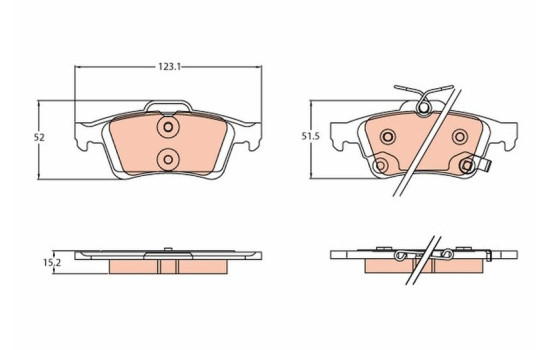 Brake Pad Set, disc brake GDB2178 TRW, Image 2