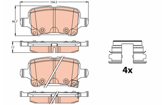 Brake Pad Set, disc brake GDB2180 TRW, Image 2