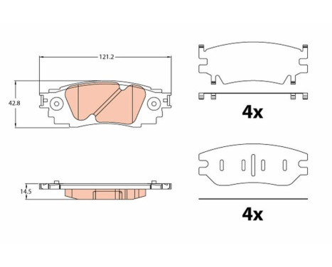 Brake Pad Set, disc brake GDB2183 TRW