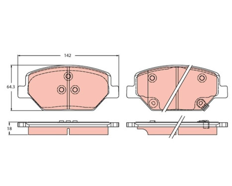 Brake pad set, disc brake GDB2185 TRW