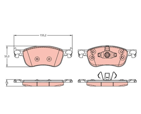 Brake Pad Set, disc brake GDB2186 TRW, Image 2
