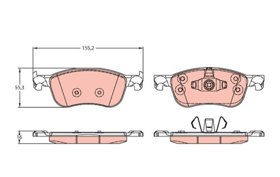 Brake Pad Set, disc brake GDB2186 TRW, Image 2