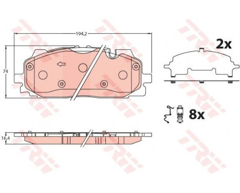Brake Pad Set, disc brake GDB2190 TRW