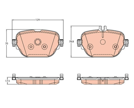 Brake Pad Set, disc brake GDB2191 TRW