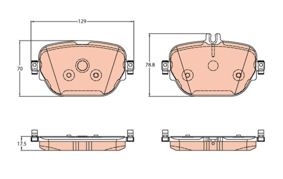 Brake Pad Set, disc brake GDB2191 TRW