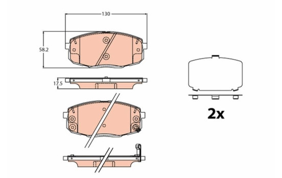 Brake Pad Set, disc brake GDB2192 TRW