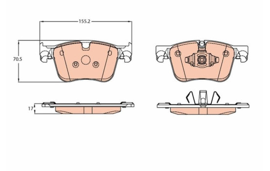 Brake Pad Set, disc brake GDB2193 TRW, Image 2