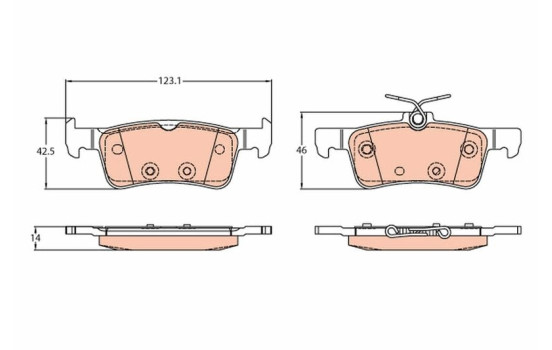 Brake Pad Set, disc brake GDB2194 TRW