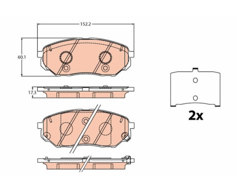 Brake Pad Set, disc brake GDB2195 TRW