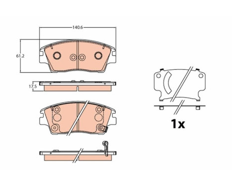 Brake Pad Set, disc brake GDB2197 TRW