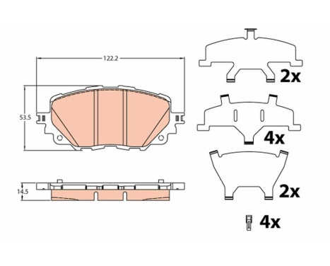 Brake Pad Set, disc brake GDB2200 TRW