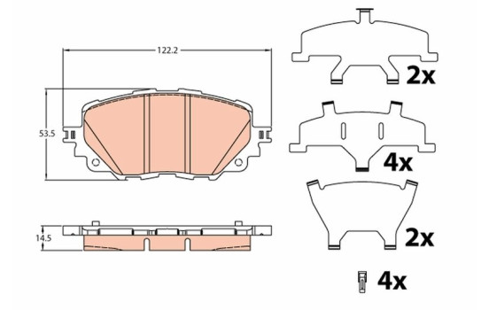 Brake Pad Set, disc brake GDB2200 TRW