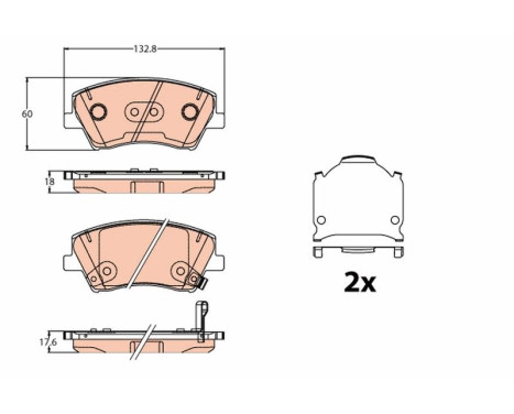 Brake Pad Set, disc brake GDB2203 TRW