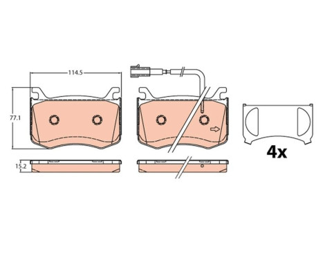 Brake Pad Set, disc brake GDB2205 TRW