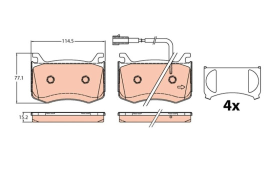 Brake Pad Set, disc brake GDB2205 TRW