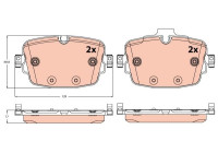 Brake pad set, disc brake GDB2215 TRW
