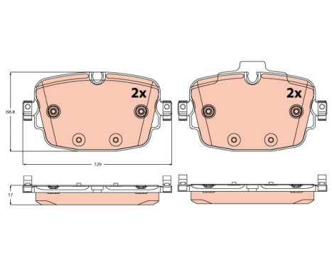 Brake pad set, disc brake GDB2215 TRW