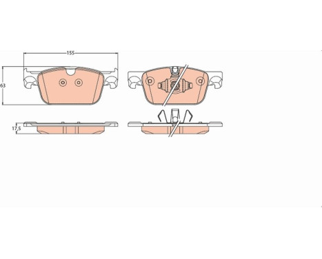 Brake Pad Set, disc brake GDB2221 TRW, Image 2