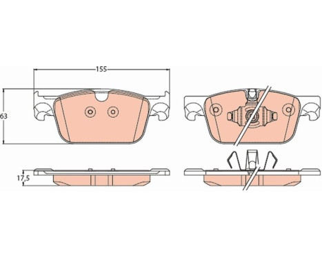 Brake Pad Set, disc brake GDB2221 TRW, Image 2
