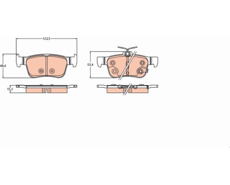 Brake Pad Set, disc brake GDB2223 TRW