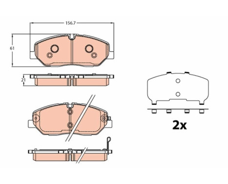 Brake Pad Set, disc brake GDB2227 TRW