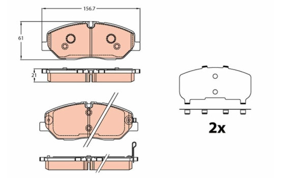Brake Pad Set, disc brake GDB2227 TRW