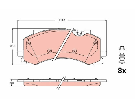 Brake Pad Set, disc brake GDB2235 TRW, Image 2