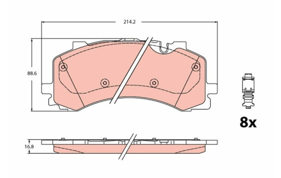 Brake Pad Set, disc brake GDB2235 TRW, Image 2