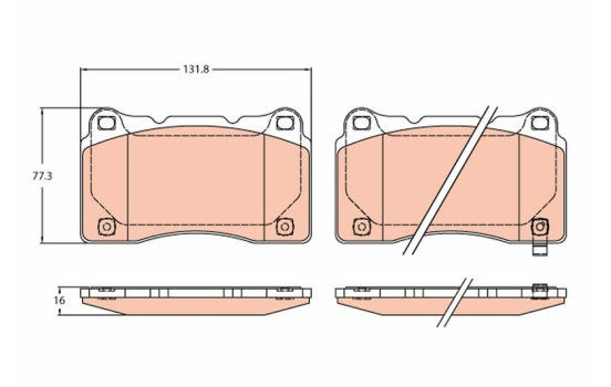 Brake pad set, disc brake GDB2237 TRW