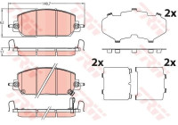 Brake pad set, disc brake GDB2244 TRW