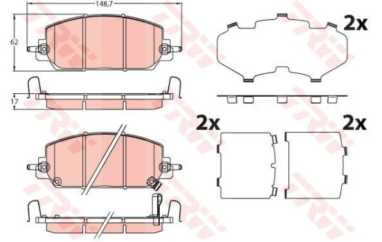 Brake pad set, disc brake GDB2244 TRW