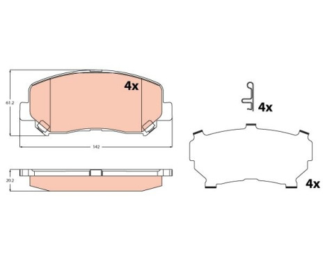 Brake pad set, disc brake GDB2246 TRW