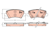 Brake pad set, disc brake GDB2248 TRW