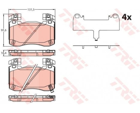 Brake Pad Set, disc brake GDB2254 TRW