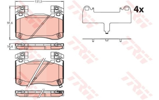 Brake Pad Set, disc brake GDB2254 TRW