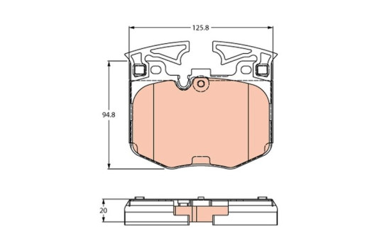 Brake pad set, disc brake GDB2260 TRW