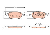 Brake pad set, disc brake GDB2261 TRW